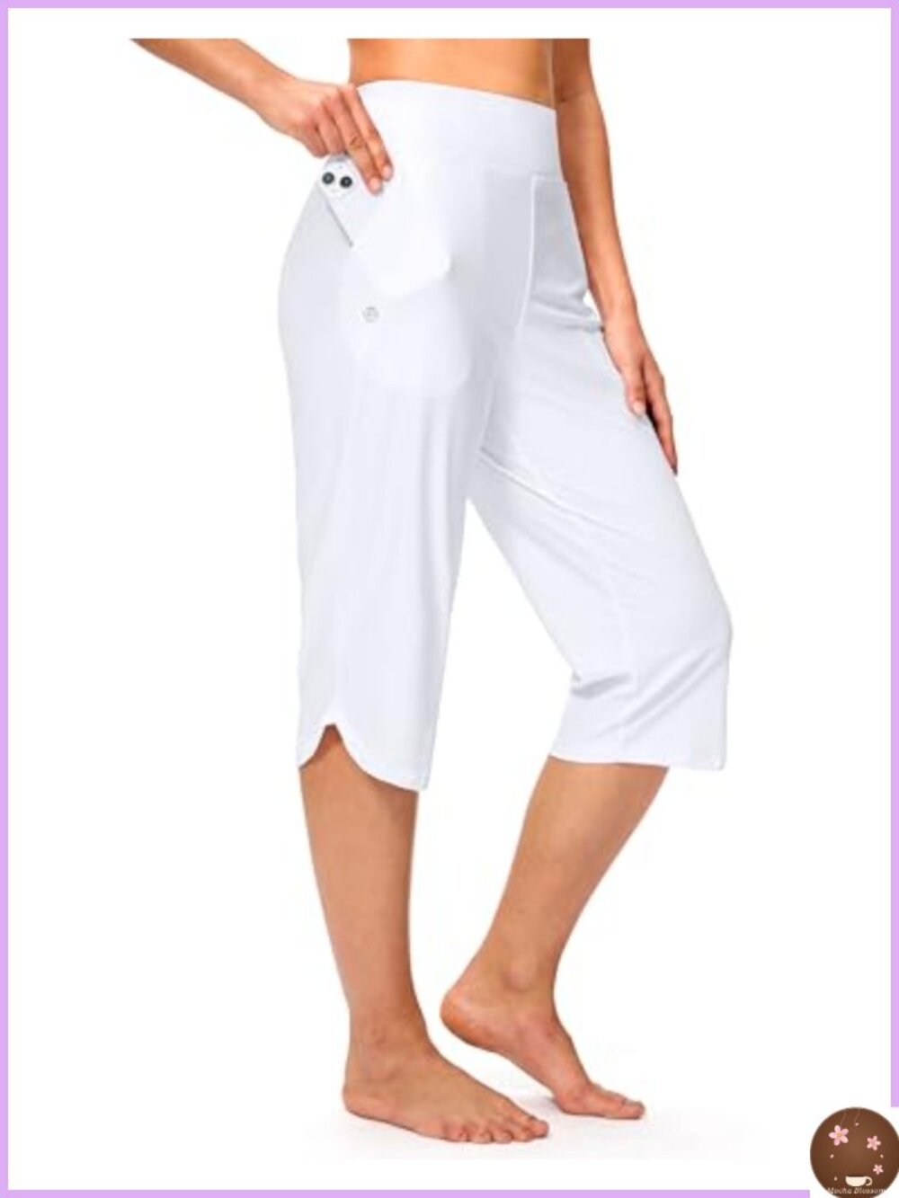 Women's Swim Capri Pants with Pockets UPF 50+ High Waisted